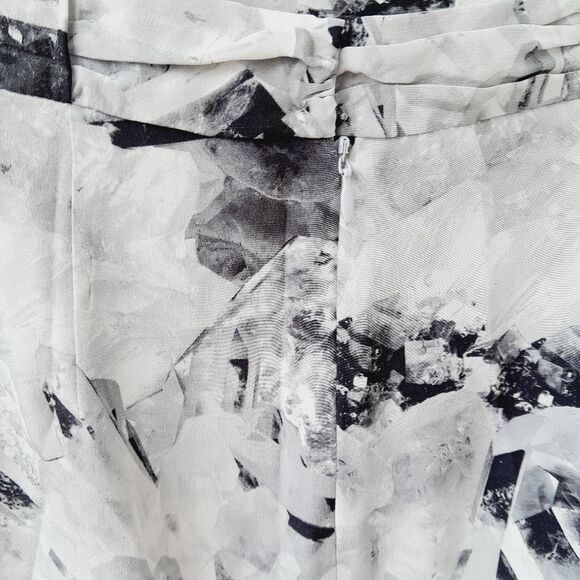Cacharel Mini Pleat Silk Skirt Geometric Paint Artsy Career Wear ContemporarySz6 - Picture 8 of 12